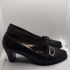 Gabor Fashion Ladies Black Leather Heels Size 6